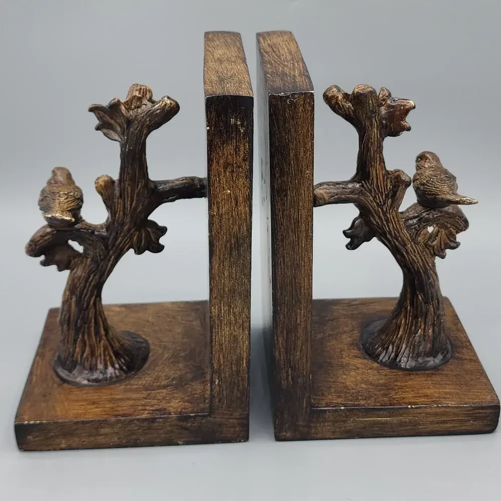 Birds on Branch Bookends - Resin Unique & Sturdy 7